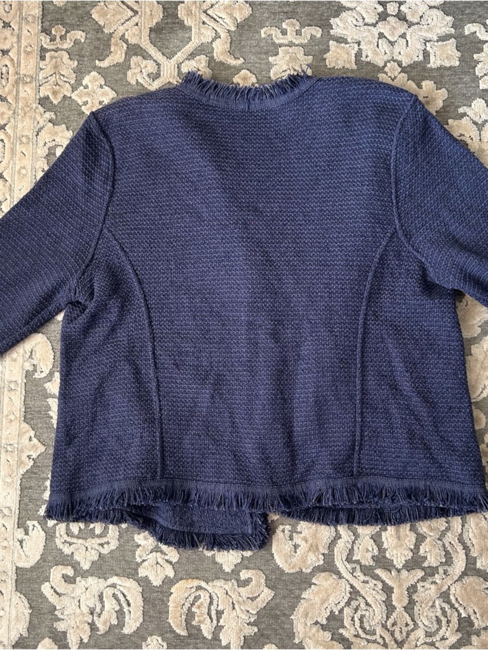 Nic+Zoe Fringe Navy Mix Cardigan Blazer - Picture 7 of 12